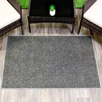 Walmart Koeckritz Rugs Taupe Black Indoor/Outdoor Artificial Grass Rug, 2'x4', Lightweight offer