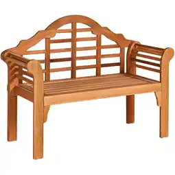 Walmart Gymax Foldable Patio Wooden Bench Garden Loveseat with Crown-Like Backrest offer