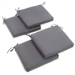 Walmart Blazing Needles Twill 19-Inch by 20-Inch by 3-1/2-Inch Zippered Cushions, Steel Grey, Set of 4 offer