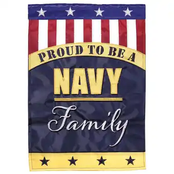 Walmart Magnolia Gardens M011294 13 x 18 in. Double Applique Navy Family Polyester Garden Flag offer