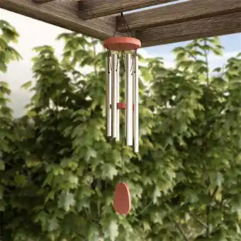 Walmart Pure Garden 50-LG1048 Metal & Wood Wind Chime-28 in. Tuned Metal Wind Chimes with Silver Finish offer