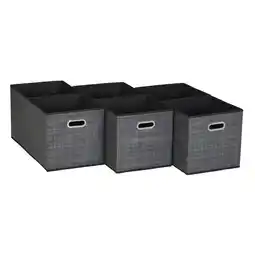 Walmart Household Essentials 6 ct Open Fabric Cube Storage Bins, Black Mix offer