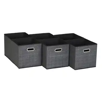 Walmart Household Essentials 6 ct Open Fabric Cube Storage Bins, Black Mix offer