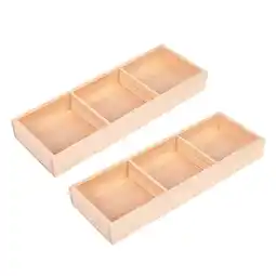 Walmart Eease 2pcs Three Lattice Wooden Storage Box Storage Tray Organizer for Succulent Plants offer