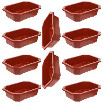 Walmart Eease 10Pcs Brown Plastic Nursery Pots with Drainage Tray for House Plants offer