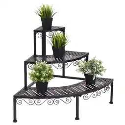 Walmart Ironwork Fan-shaped 3-tier Pot Plant Stand, Stair-step Design to Accommodate More Greenery offer