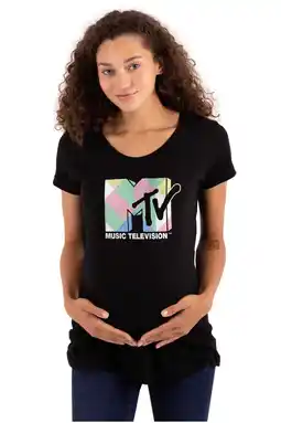 Walmart Retro MTV Colorful Blocks Logo Women's Maternity T Shirt Tee Brisco Brands S offer