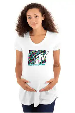 Walmart Retro 80s MTV Boombox Radio Logo Women's Maternity T Shirt Tee Brisco Brands S offer