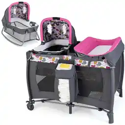 Walmart Babyjoy 5 in 1 Bedside Bassinet with Diaper Changer Lockable Wheels & Travel Bag Pink offer