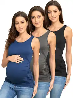 Walmart PARNIXS Breathable Sleeveless, Maternity Tank Tops 3 Pack (Women's) offer