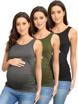 Walmart PARNIXS Breathable Sleeveless, Maternity Tank Tops 3 Pack (Women's) offer