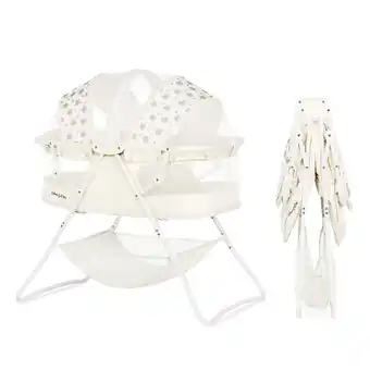 Walmart Dream On Me Karley Bassinet in French White, Quick Fold and Easy to Carry, Large Storage Basket offer