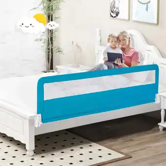 Walmart Infans 71 Foldable Baby Bed Rail Guard Toddlers Swing Down Safety Bedrail Blue offer