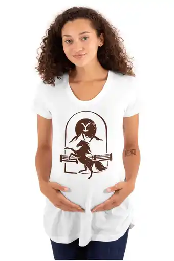 Walmart Yellowstone Y Dutton Ranch Horse Women's Maternity T Shirt Tee Brisco Brands S offer