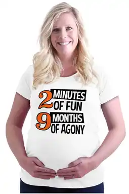 Walmart 2 Minutes Ironic Expecting Moms Humor Women's Maternity T Shirt Tee Brisco Brands S offer