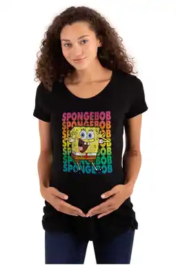 Walmart SpongeBob SquarePants Cartoon Rainbow Women's Maternity T Shirt Tee Brisco Brands 2X offer