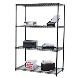 Walmart TRINITY 4-Tier Commercial Wire Shelving Rack, 48x24x72 - Black offer