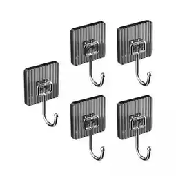 Walmart Cuticate 5x5Pcs Wall Hooks Home Towel Robe Hook Acrylic Hooks for Bathroom Kitchen Door Gray offer