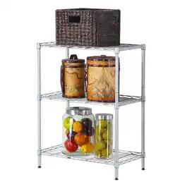 Walmart Zimtown 3 Tier Wire Shelving Rack Unit Storage Adjustable Metal Shelf, Capacity for 198 lbs offer