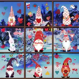 Walmart YOLOKE Valentine's Day Gnome and Goblin Wall Decals Window Stickers - Set of 74 Pieces offer