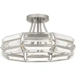 Walmart Quoizel Qsf6209 Padilla 4 Light 17 Wide Semi-Flush Drum Ceiling Fixture - Nickel offer