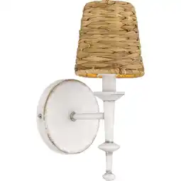 Walmart Quoizel Flannery 1-Light Antique White Wall Sconce offer