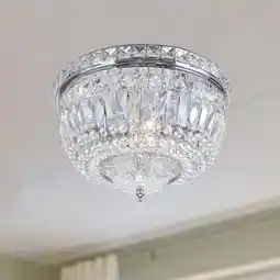 Walmart The Lighting Store Elisa Chrome Crystal Basket Flush Mount Chandelier offer