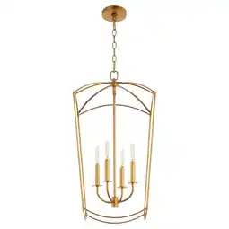 Walmart Quorum International 6812-4 Mantle 4 Light 15 Wide Pendant - Gold offer