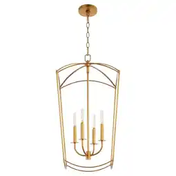 Walmart Quorum International 6812-4 Mantle 4 Light 15 Wide Pendant - Gold offer