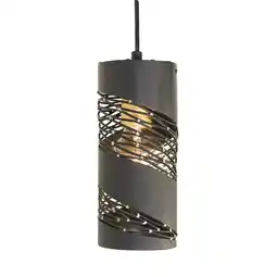 Walmart Varaluz Flow 1-Lt Cylinder Mini Pendant - Matte Black/French Gold offer