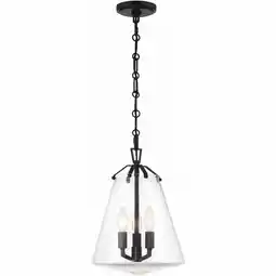 Walmart Crystorama Voss 3 Light Matte Black Mini Chandelier - 11W x 14.75H x 11D offer