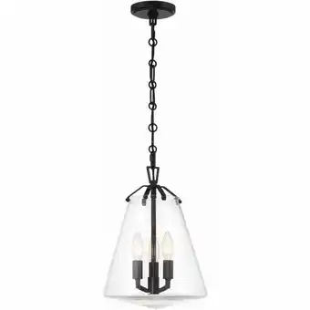 Walmart Crystorama Voss 3 Light Matte Black Mini Chandelier - 11W x 14.75H x 11D offer