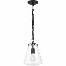 Walmart Crystorama Voss 1 Light Matte Black Mini Pendant - 8.25W x 11.5H x 8.25D offer