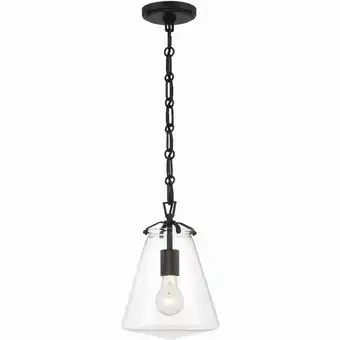 Walmart Crystorama Voss 1 Light Matte Black Mini Pendant - 8.25W x 11.5H x 8.25D offer