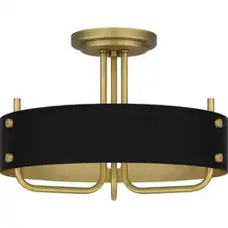 Walmart Quoizel Mad1717 Madden 3 Light 17 Wide Semi-Flush Drum Ceiling Fixture - Brass offer