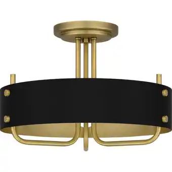 Walmart Quoizel Mad1717 Madden 3 Light 17 Wide Semi-Flush Drum Ceiling Fixture - Brass offer