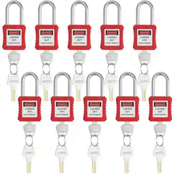 Walmart KFFKFF 10 Pieces Lockout Tagout Lock Set Red Safety Padlocks 2 Locks with Lock offer