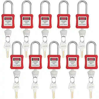 Walmart KFFKFF 10 Pieces Lockout Tagout Lock Set Red Safety Padlocks 2 Locks with Lock offer