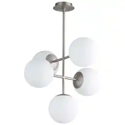 Walmart 3-681-24-Oxygen Lighting-Nebula - 21.75 Inch 30W 5 LED Pendant-Satin Nickel Finish offer