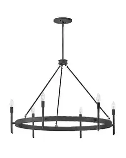 Walmart Hinkley Lighting 3678 Tress 6 Light 36 Wide Taper Candle Chandelier - Forged Iron offer