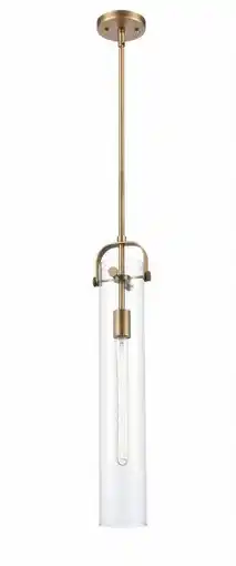 Walmart Innovations Lighting Pilaster - 1 Light 4 Stem Hung Pendant Clear/Brushed Brass offer