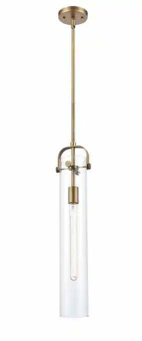 Walmart Innovations Lighting Pilaster - 1 Light 4 Stem Hung Pendant Clear/Brushed Brass offer