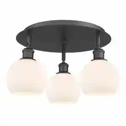 Walmart Innovations Lighting Athens - 3 Light 18 Flush Mount Matte White/Matte Black offer