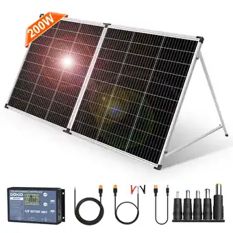 Walmart Dokio 200W Portable Foldable Solar Panel Kit for Car Battery/RV/Garden/Home offer