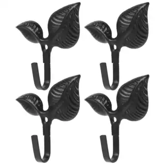 Walmart WSTEER 4pcs Wall Mounted Leaf Hook Wrought Iron Rustic Wall Hook Decorative Coat Hook Metal Hook offer