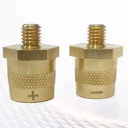 Walmart 1 Pair M8 Battery Terminal Connector Brass Tone Post Adapter Battery Clamp Brass offer