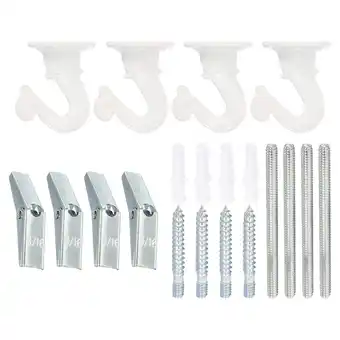 Walmart Uxcell 1.5 x 1.3 Ceiling Hook, 4 Set of Ceiling Orchid Hooks with Mounting Hardware, White offer