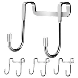 Walmart NUOLUX 4pcs Over The Door Hook Double Shower Towel Hooks Organizer Hanger Rack Accessory offer