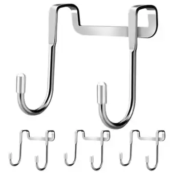 Walmart NUOLUX 4pcs Over The Door Hook Double Shower Towel Hooks Organizer Hanger Rack Accessory offer