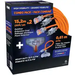 Walmart PRIME Outdoor Extension Cord, 50 Foot (Pack of 2) offer